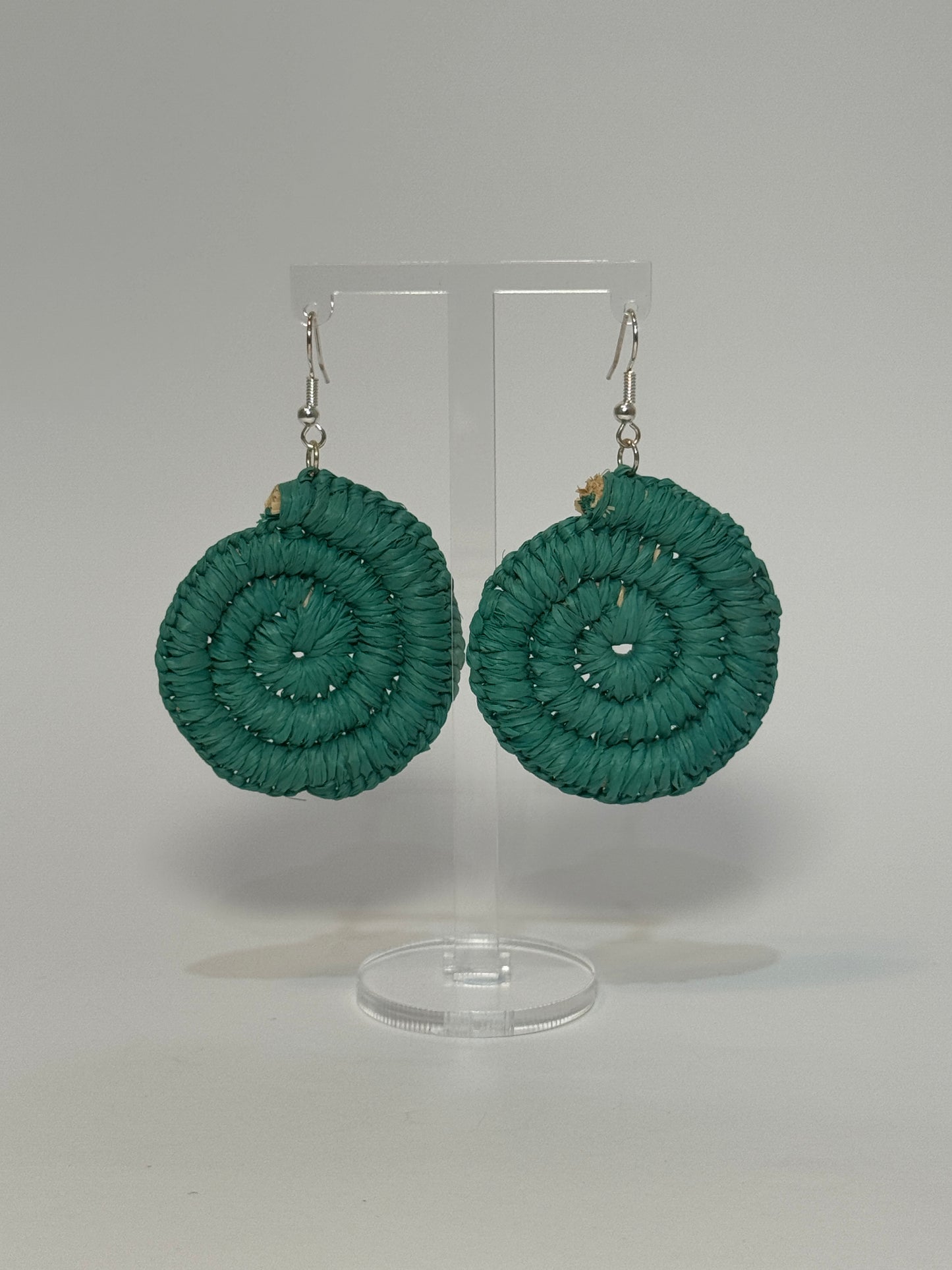 Basic Regular Aqua Woven Earrings