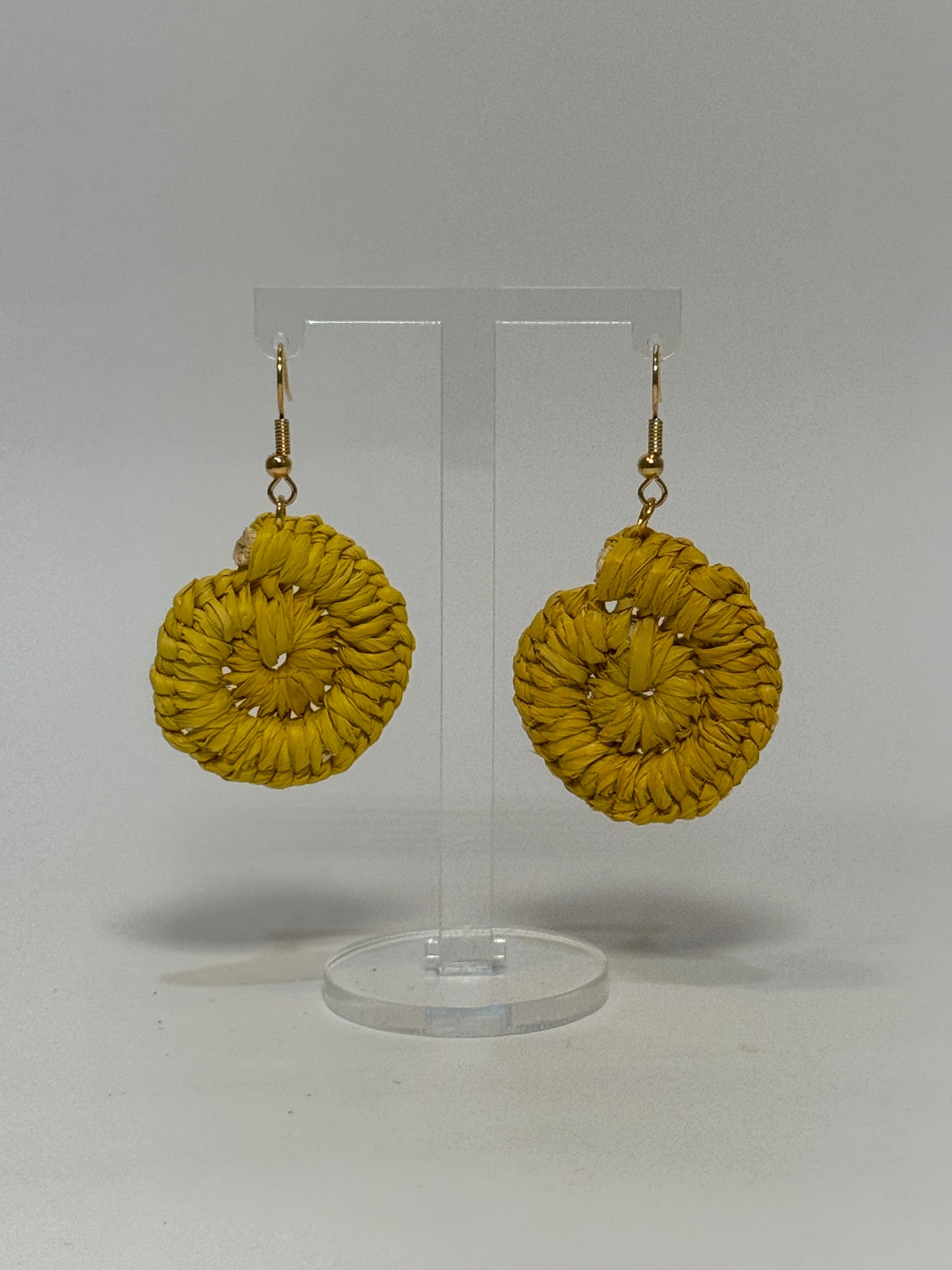 Basic Mini Yellow Woven Earrings