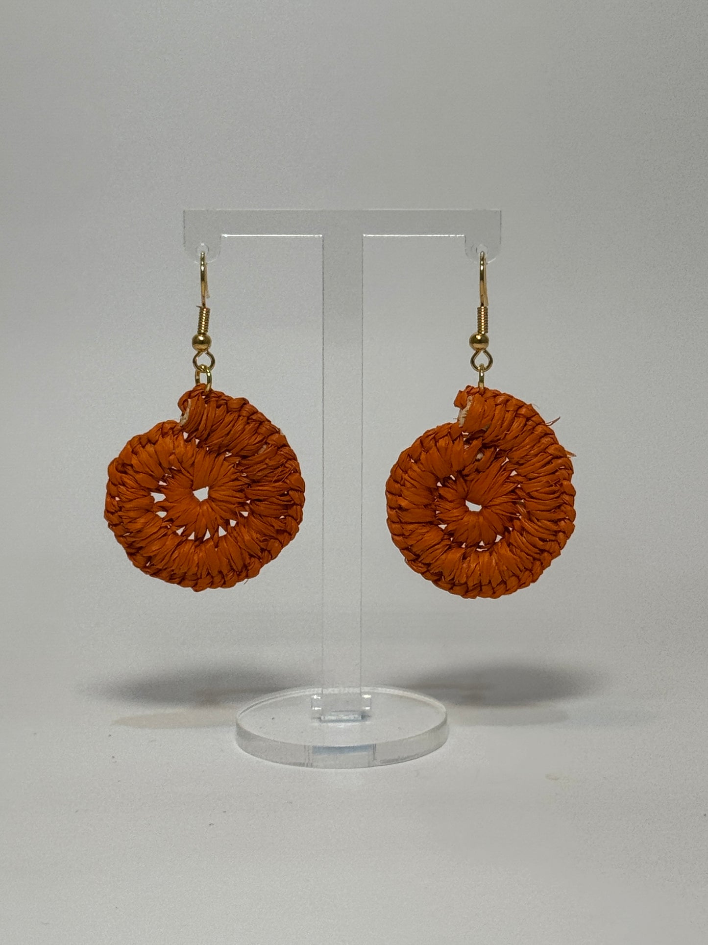 Basic Mini Orange Woven Earrings