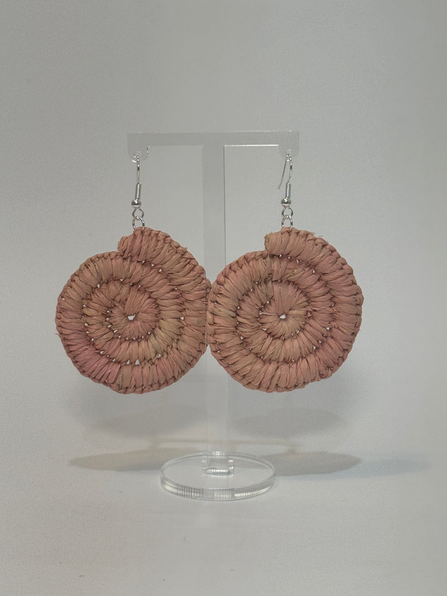 Basic Regular Peach Woven Earrings
