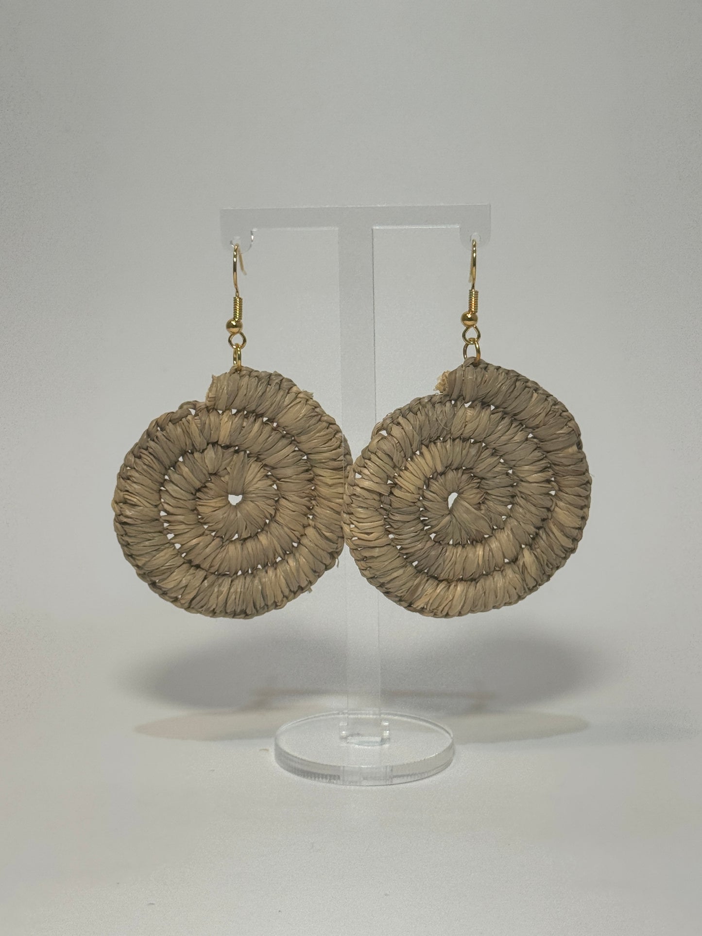 Basic Regular Grey Woven Earrings