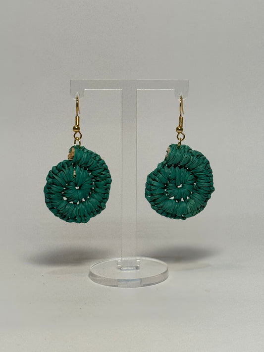 Basic Mini Aqua Woven Earrings