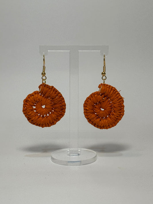 Basic Mini Orange Woven Earrings