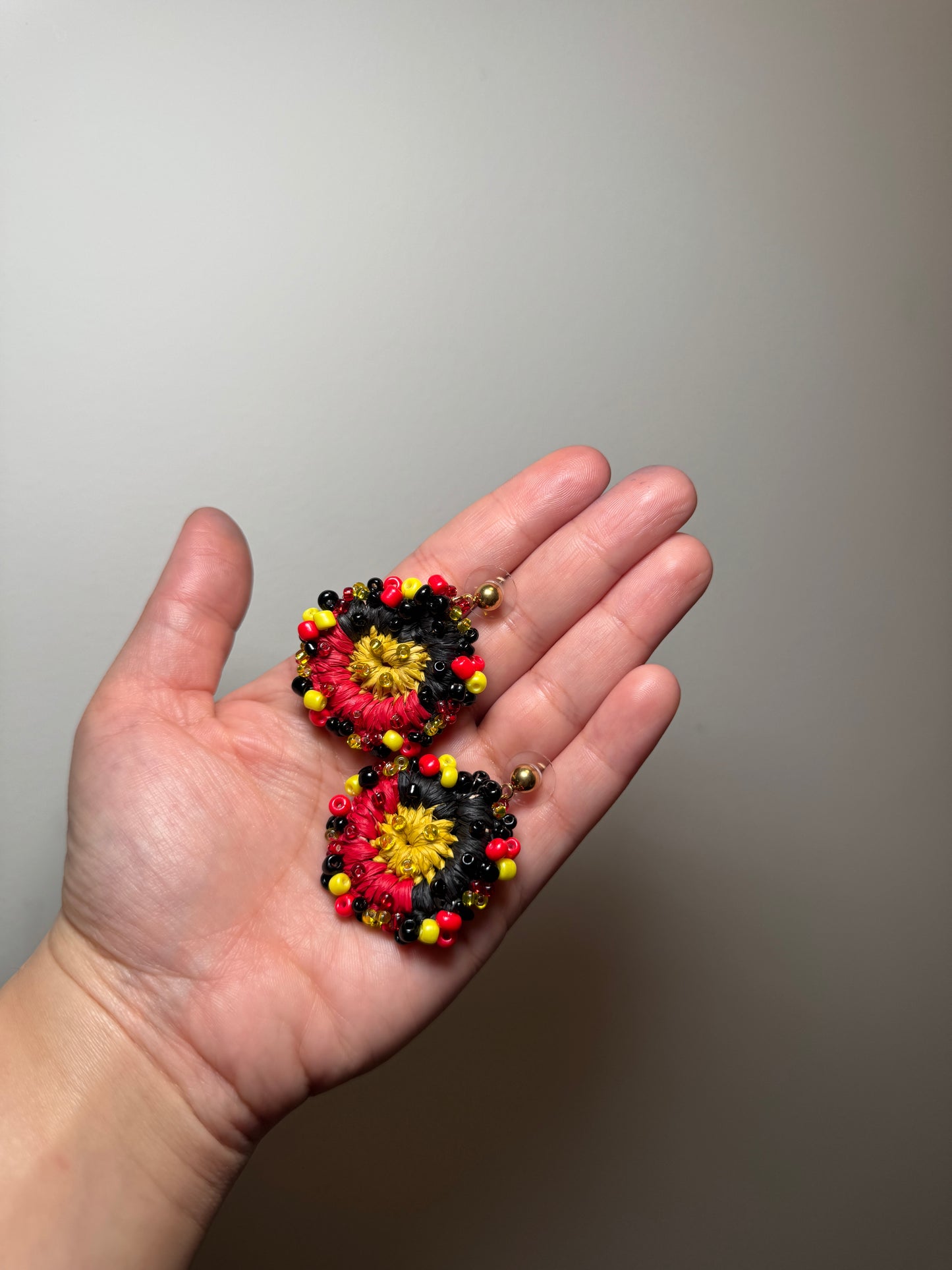 Aboriginal Beaded Woven Mini Earrings