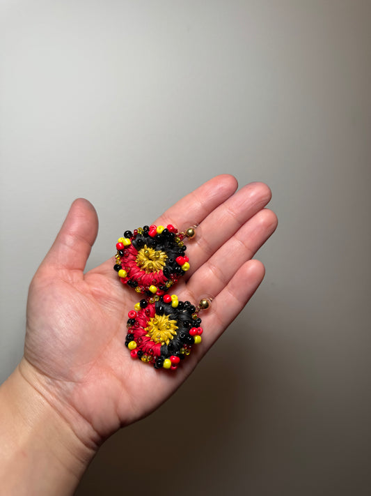 Aboriginal Beaded Woven Mini Earrings