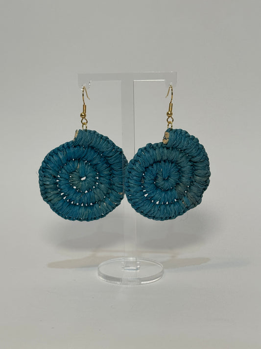 Basic Regular Light Blue Woven Earrings