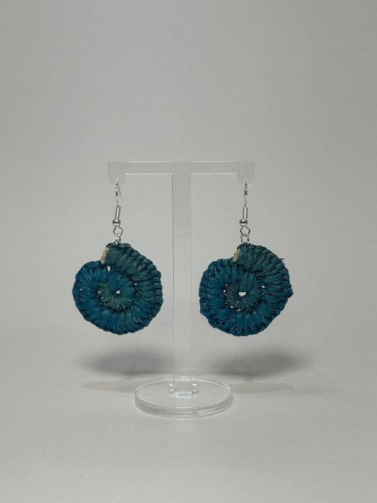 Basic Mini Light Blue Woven Earrings