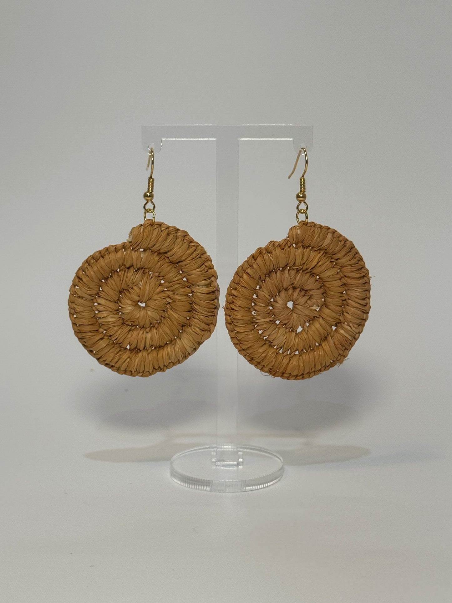 Basic Regular Ochre Woven Earrings