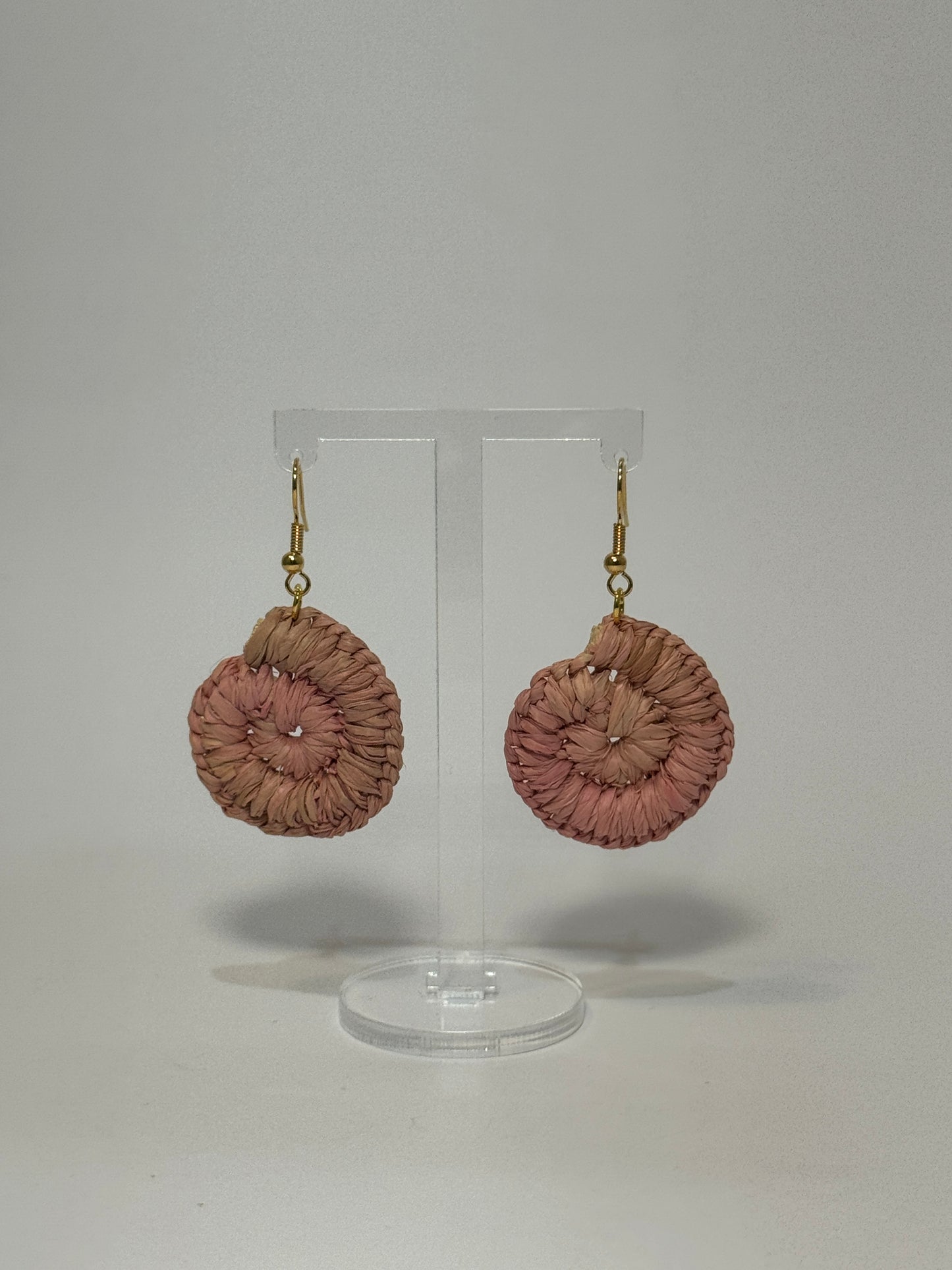 Basic Mini Peach Woven Earrings