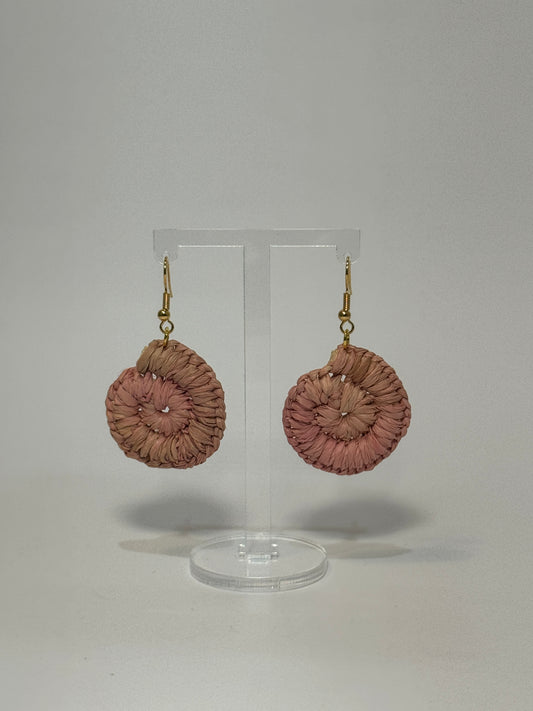 Basic Mini Peach Woven Earrings