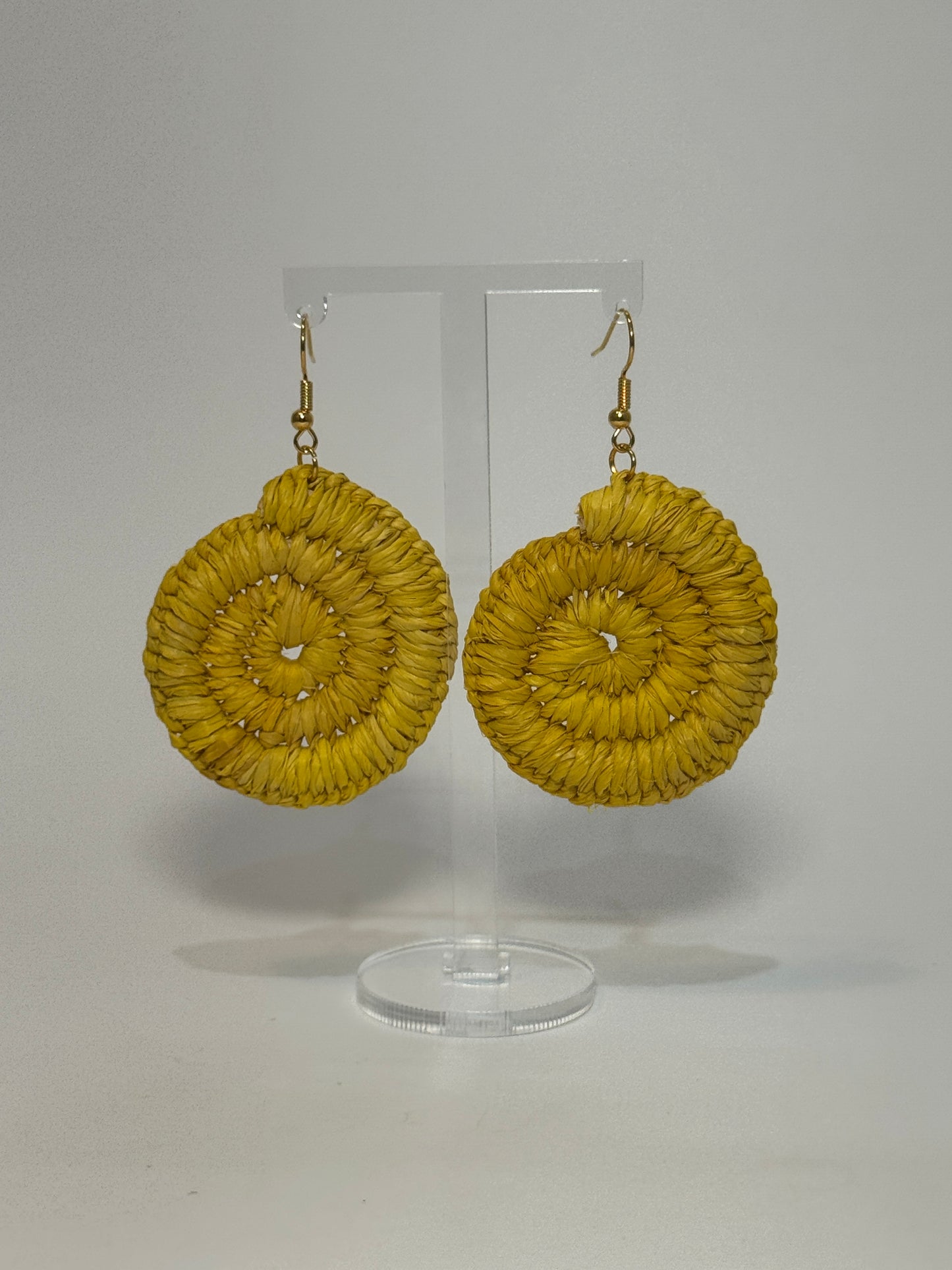 Basic Regular Yellow Woven Earrings